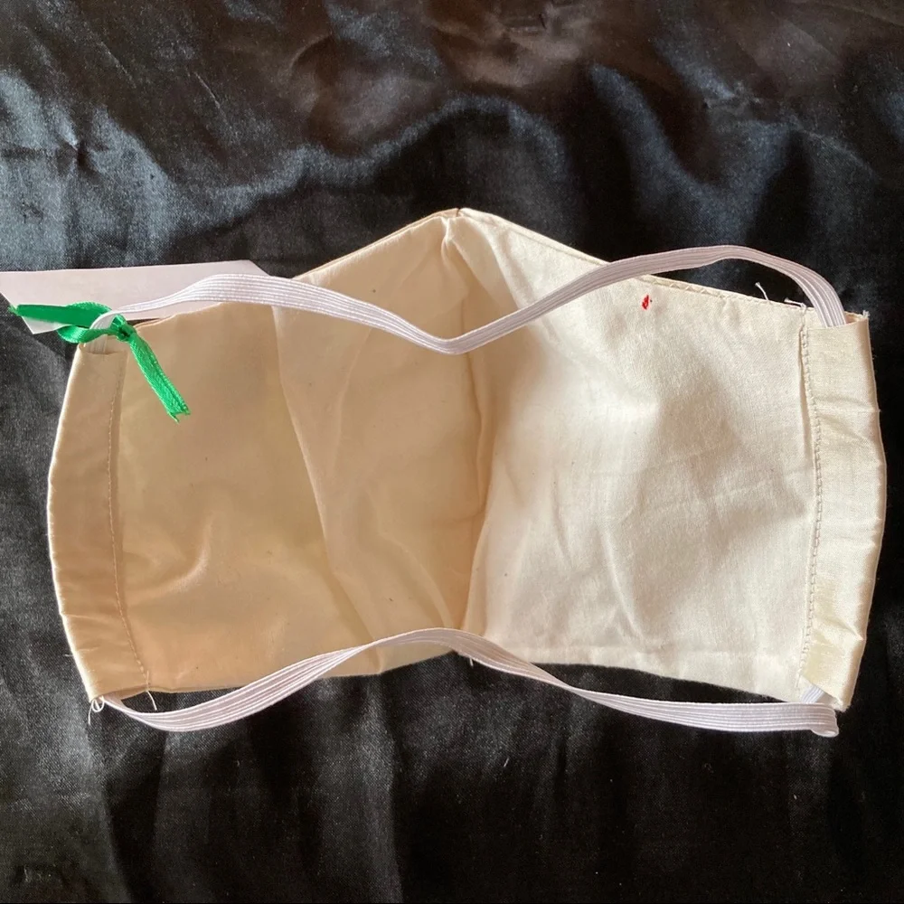 Custom Made 100% Silk Shantung Face Mask NWT